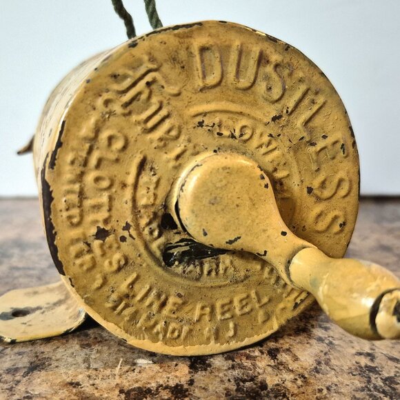 Antique Dustless Lowell Ever Ready Laundry Clothesline Reel, Patent ed1914 - Picture 4 of 8